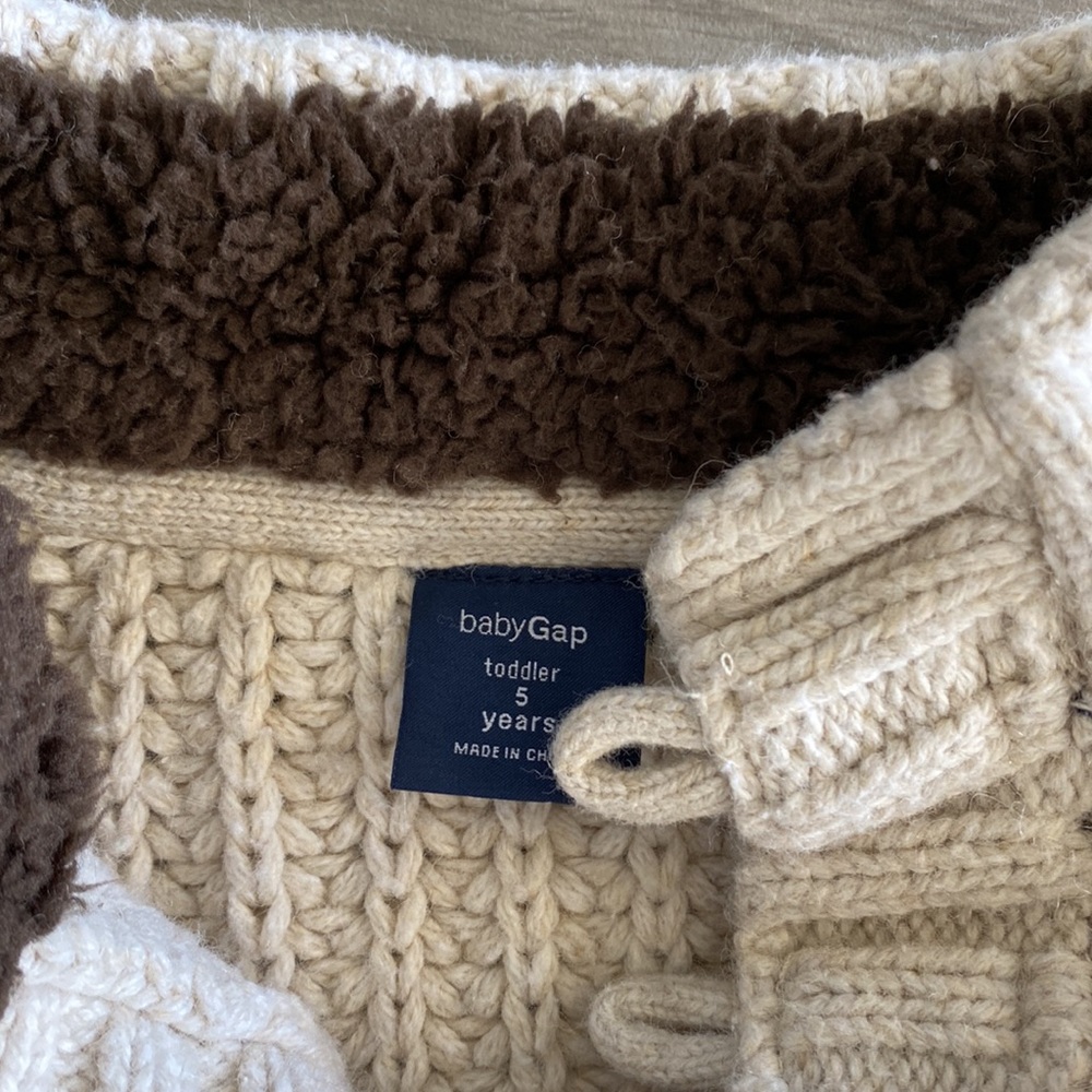 Boys BabyGap Mock Neck Sweaters Twins - Cream/Brown - Picture 3 of 5